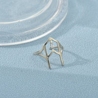 Ring with diamond inlay and hollowed out fashionable and versatile multi-color trendy jewelry ring